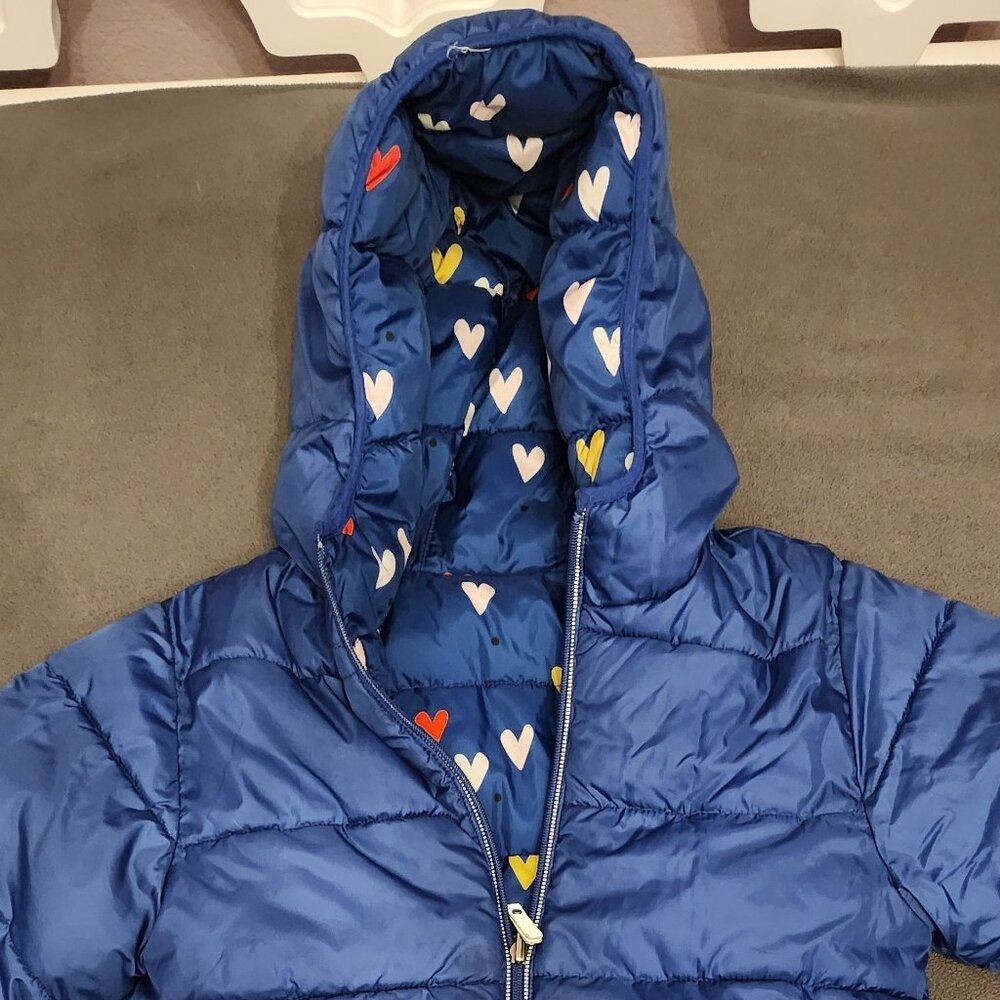 Hanna Andersson Blue Reversible Puffer Jacket